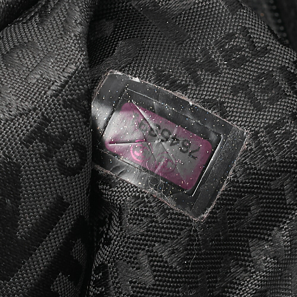 CHANEL Handbag Chocolate Bar Coco Mark Lambskin Black Silver-Tone Hardware, Pre-Owned