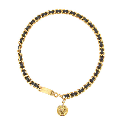 CHANEL 31RUE CAMBON Cocomark Chain Belt GP x Leather Black x Gold Gold-Tone Hardware, Pre-Owned