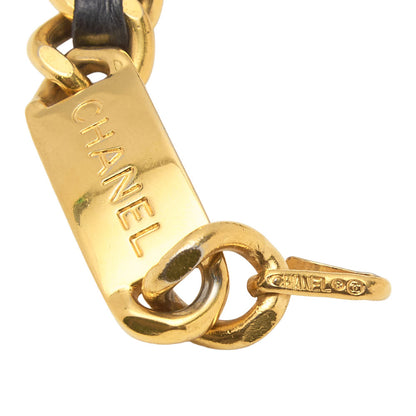 CHANEL 31RUE CAMBON Cocomark Chain Belt GP x Leather Black x Gold Gold-Tone Hardware, Pre-Owned