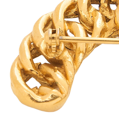 CHANEL Cocomark Chain Brooch GP (Gold Plated) Gold-Tone Hardware, Pre-Owned