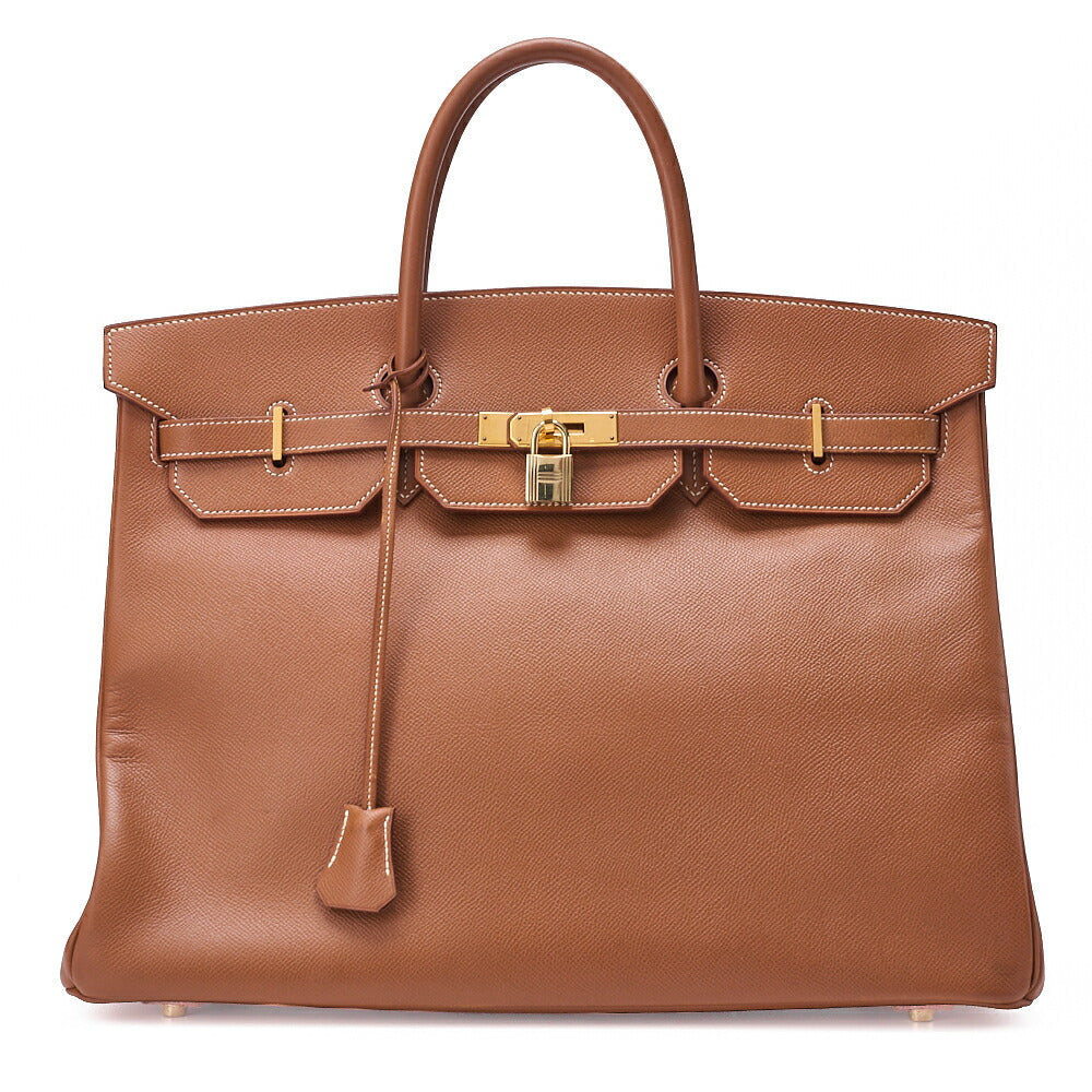 HERMES Birkin 40 Handbag Kushbel Gold-Tone Hardware, Pre-Owned