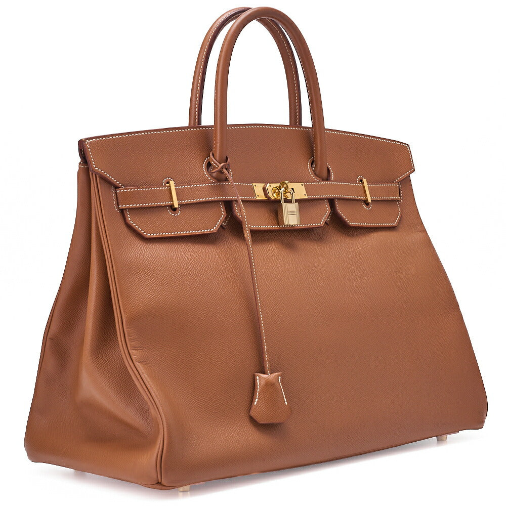 HERMES Birkin 40 Handbag Kushbel Gold-Tone Hardware, Pre-Owned