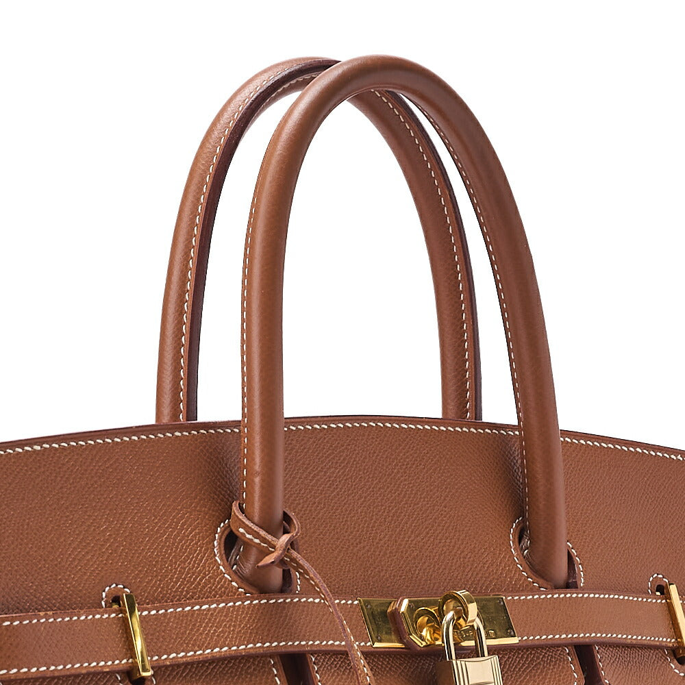 HERMES Birkin 40 Handbag Kushbel Gold-Tone Hardware, Pre-Owned