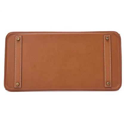 HERMES Birkin 40 Handbag Kushbel Gold-Tone Hardware, Pre-Owned