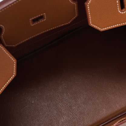 HERMES Birkin 40 Handbag Kushbel Gold-Tone Hardware, Pre-Owned