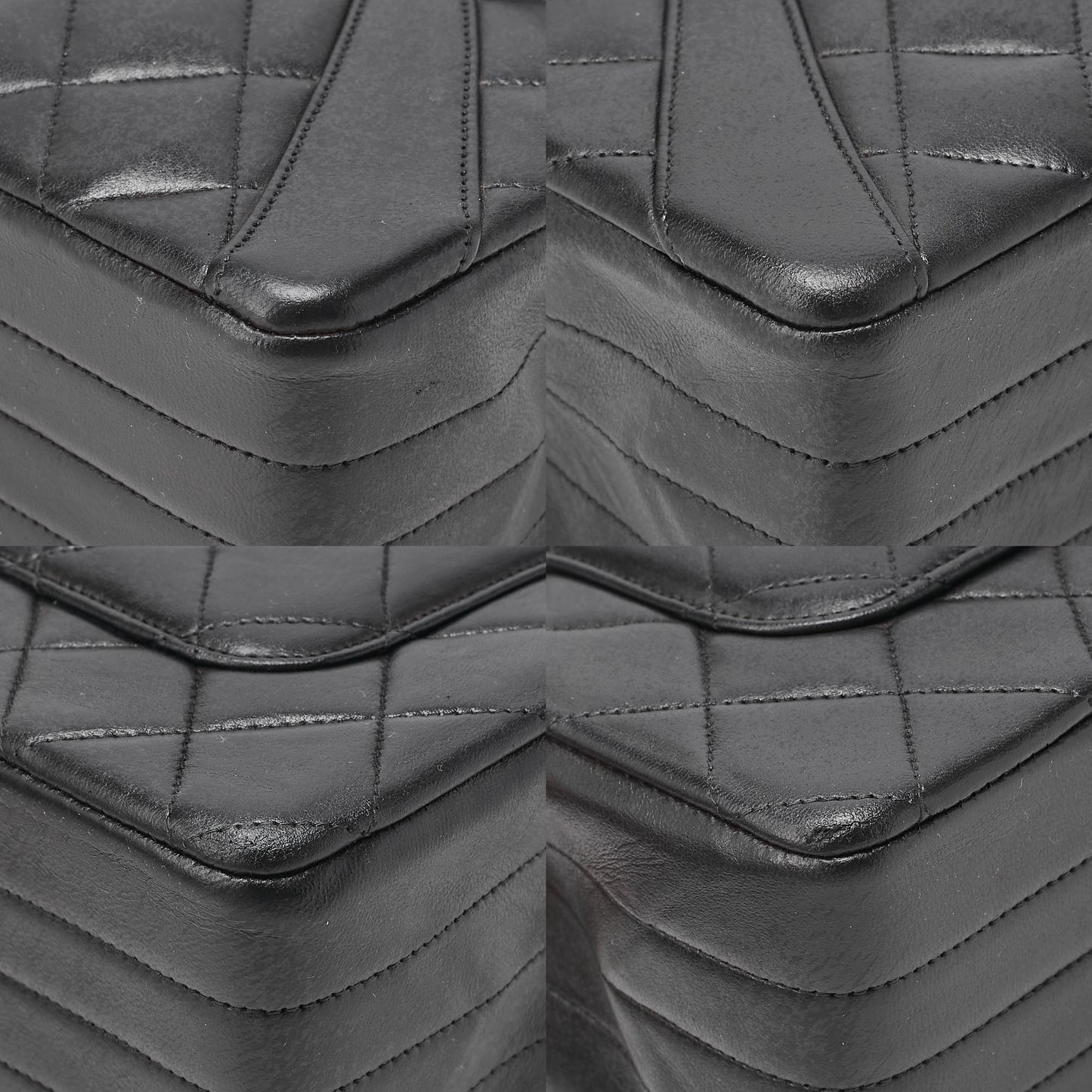 CHANEL マトラッセ パリ限定 シングル フラップ ショルダーバッグ ラムスキン ブラック ゴールド金具 中古