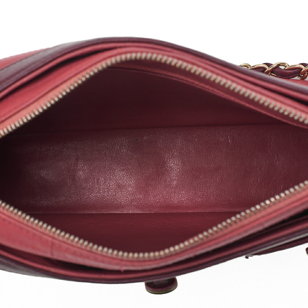 CHANEL Shoulder Bag Girl Chanel Chocolate Bar Lambskin Pink x Black Gold-Tone Hardware, Pre-Owned