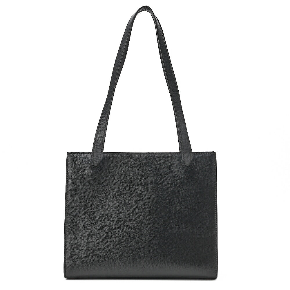 CHANEL Tote Bag Logo Square Black Caviar Skin Gold-Tone Hardware, Pre-Owned