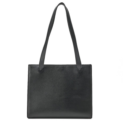 CHANEL Tote Bag Logo Square Black Caviar Skin Gold-Tone Hardware, Pre-Owned