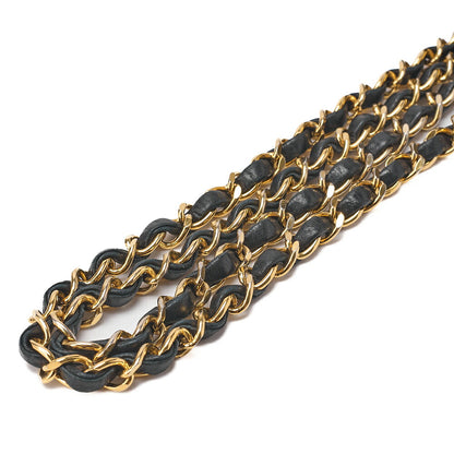 CHANEL Chain Shoulder Bag Mini Matelasse 17cm Lambskin Black Gold-Tone Hardware, Pre-Owned