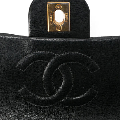 CHANEL Chain Shoulder Bag Mini Matelasse 17cm Lambskin Black Gold-Tone Hardware, Pre-Owned