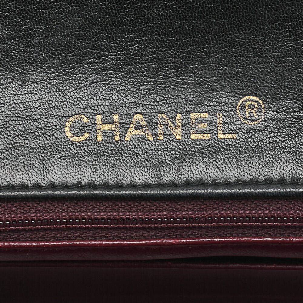 CHANEL Chain Shoulder Bag Mini Matelasse 17cm Lambskin Black Gold-Tone Hardware, Pre-Owned