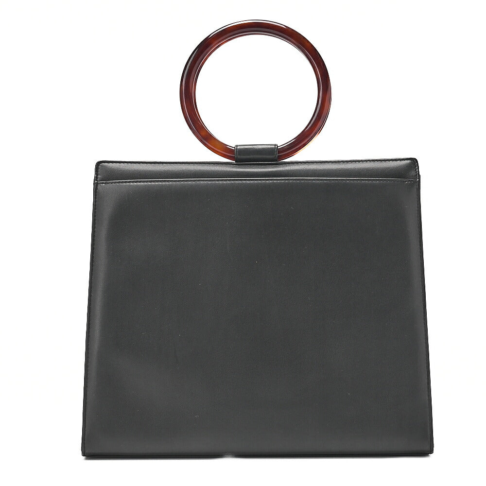 CHANEL Handbag Matrasse Lambskin Tortoiseshell Handle Black Gold-Tone Hardware, Pre-Owned