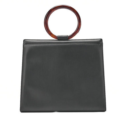 CHANEL Handbag Matrasse Lambskin Tortoiseshell Handle Black Gold-Tone Hardware, Pre-Owned