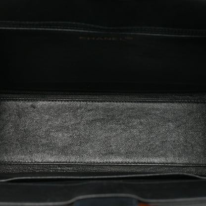 CHANEL Handbag Matrasse Lambskin Tortoiseshell Handle Black Gold-Tone Hardware, Pre-Owned