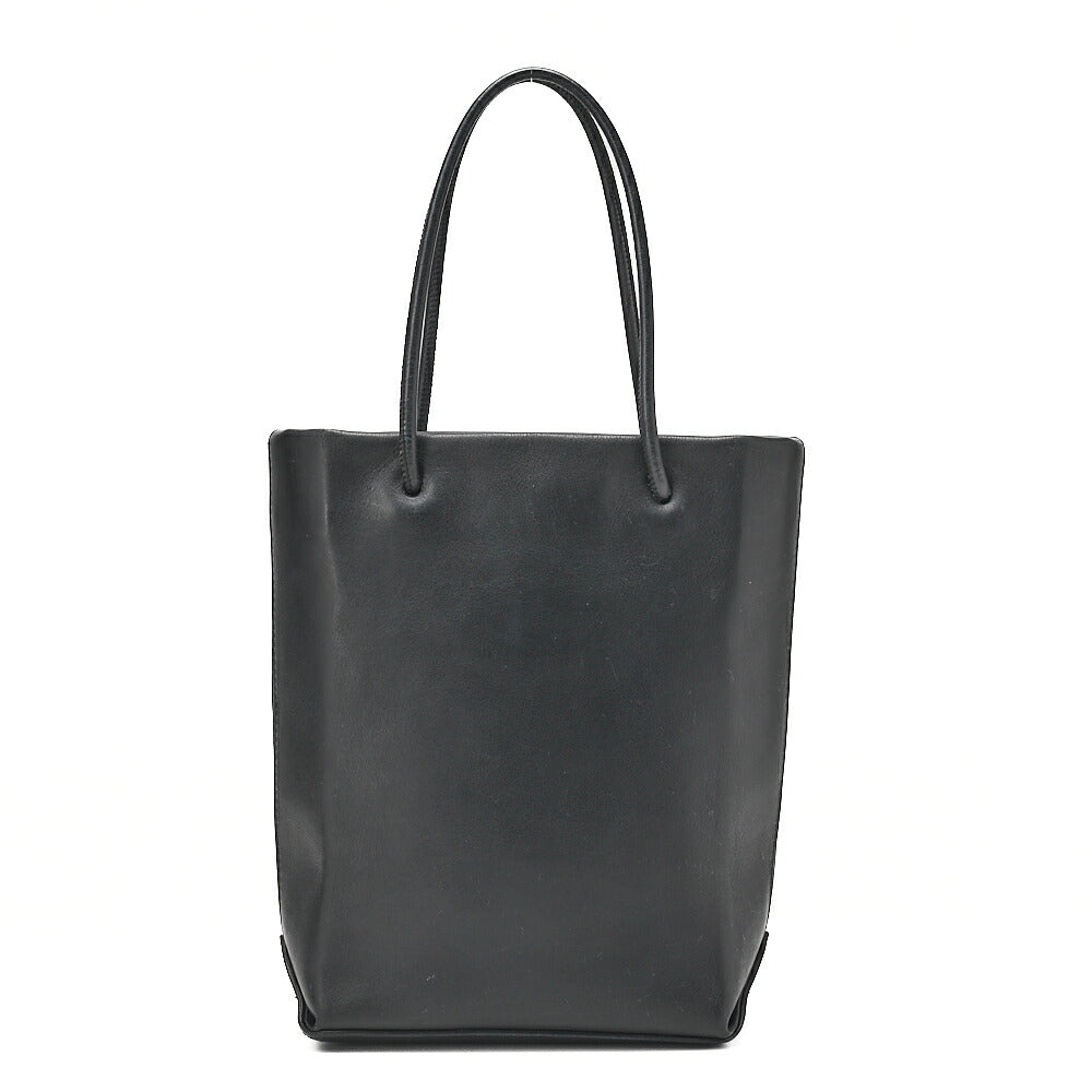 CHANEL Mini Tote Bag Essential Logo Mark Lambskin Black Silver-Tone Hardware, Pre-Owned