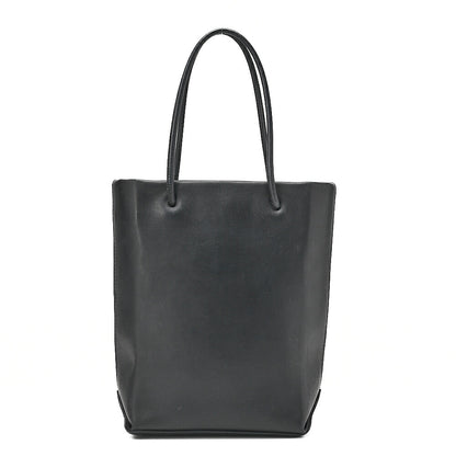 CHANEL Mini Tote Bag Essential Logo Mark Lambskin Black Silver-Tone Hardware, Pre-Owned