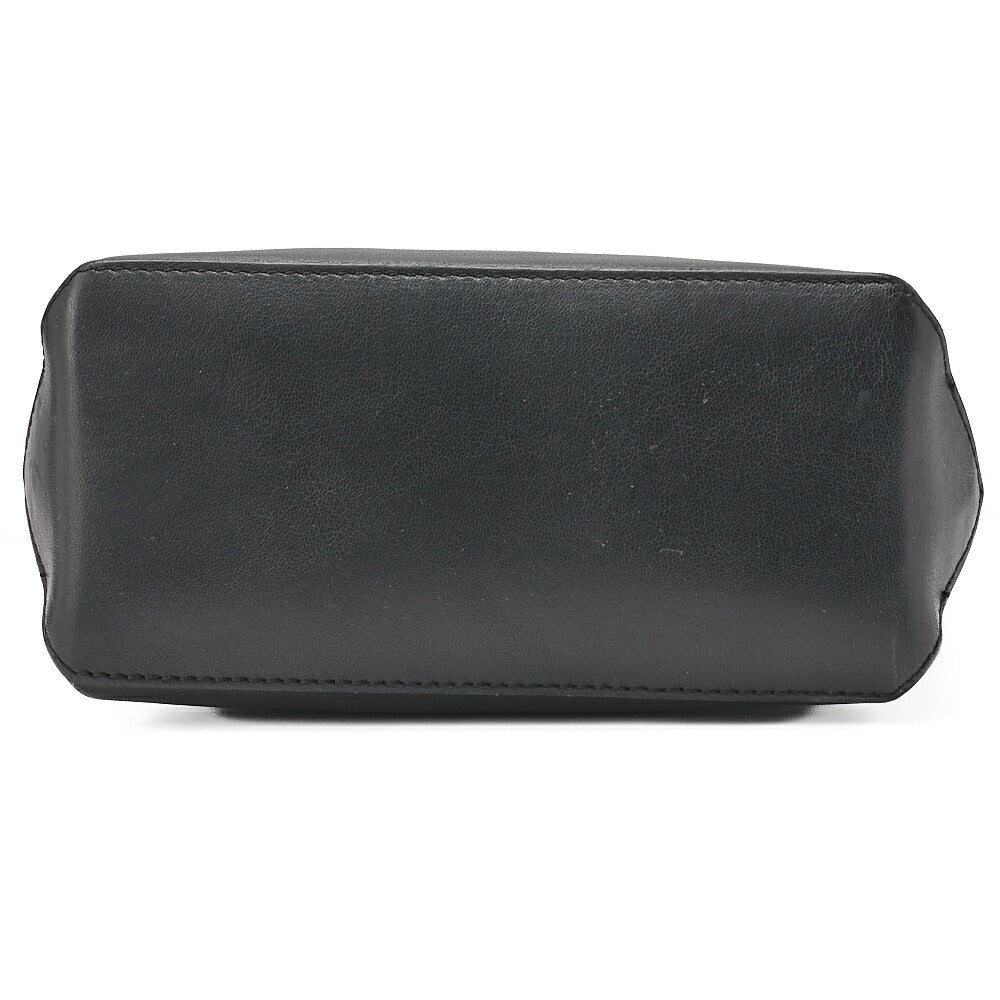 CHANEL Mini Tote Bag Essential Logo Mark Lambskin Black Silver-Tone Hardware, Pre-Owned