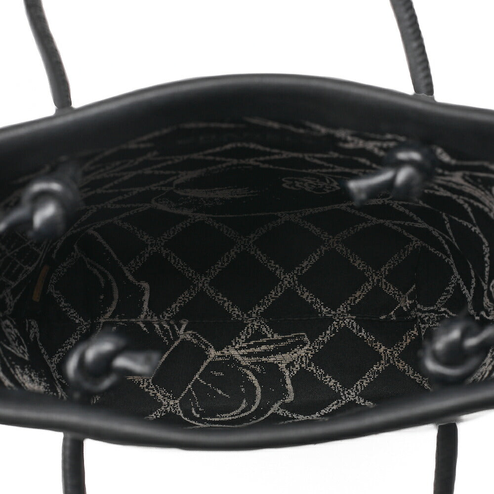 CHANEL Mini Tote Bag Essential Logo Mark Lambskin Black Silver-Tone Hardware, Pre-Owned