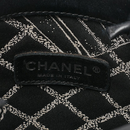 CHANEL Mini Tote Bag Essential Logo Mark Lambskin Black Silver-Tone Hardware, Pre-Owned