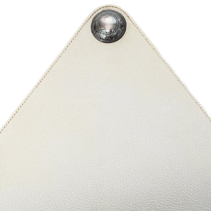 HERMES Christine Shoulder Bag Trialon White Silver-Tone Hardware, Pre-Owned