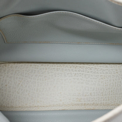 HERMES Christine Shoulder Bag Trialon White Silver-Tone Hardware, Pre-Owned