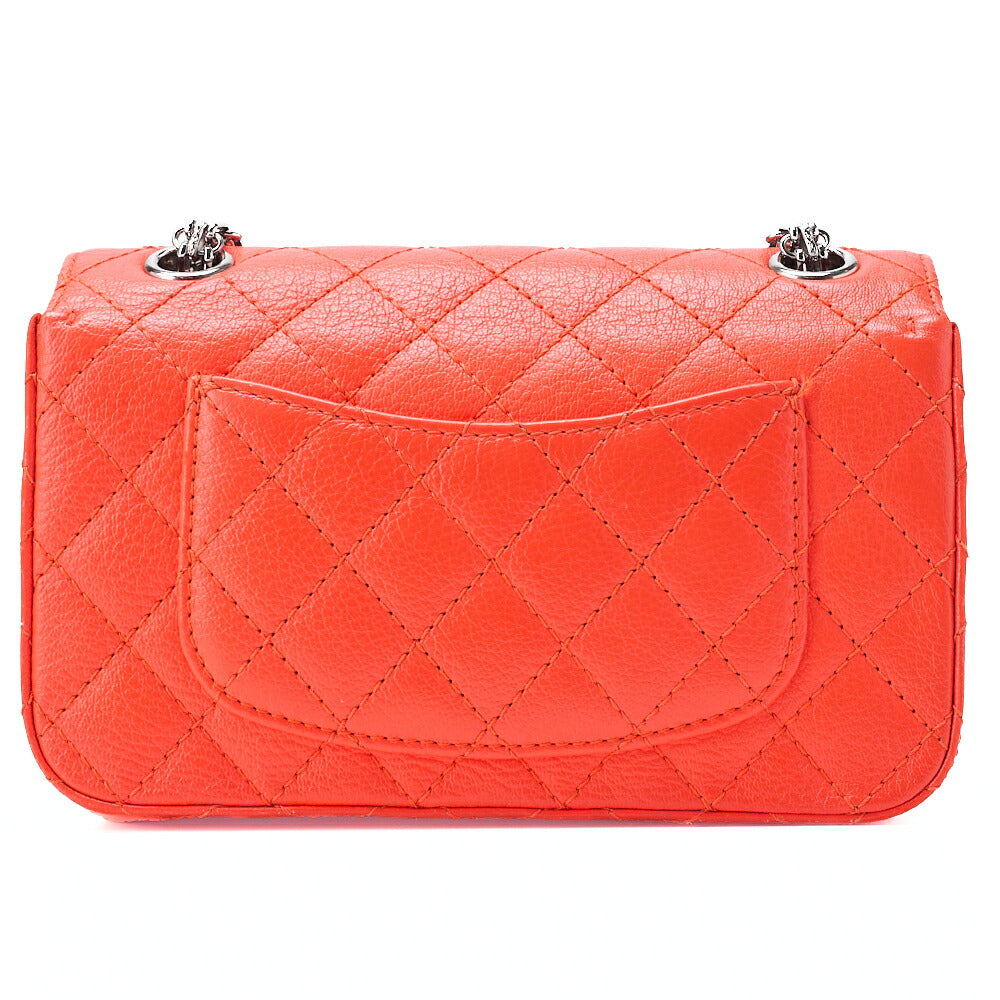 CHANEL Matelasse 2.55 Lock Single Chain Shoulder Bag Caviar Skin Orange Silver-Tone Hardware, Pre-Owned