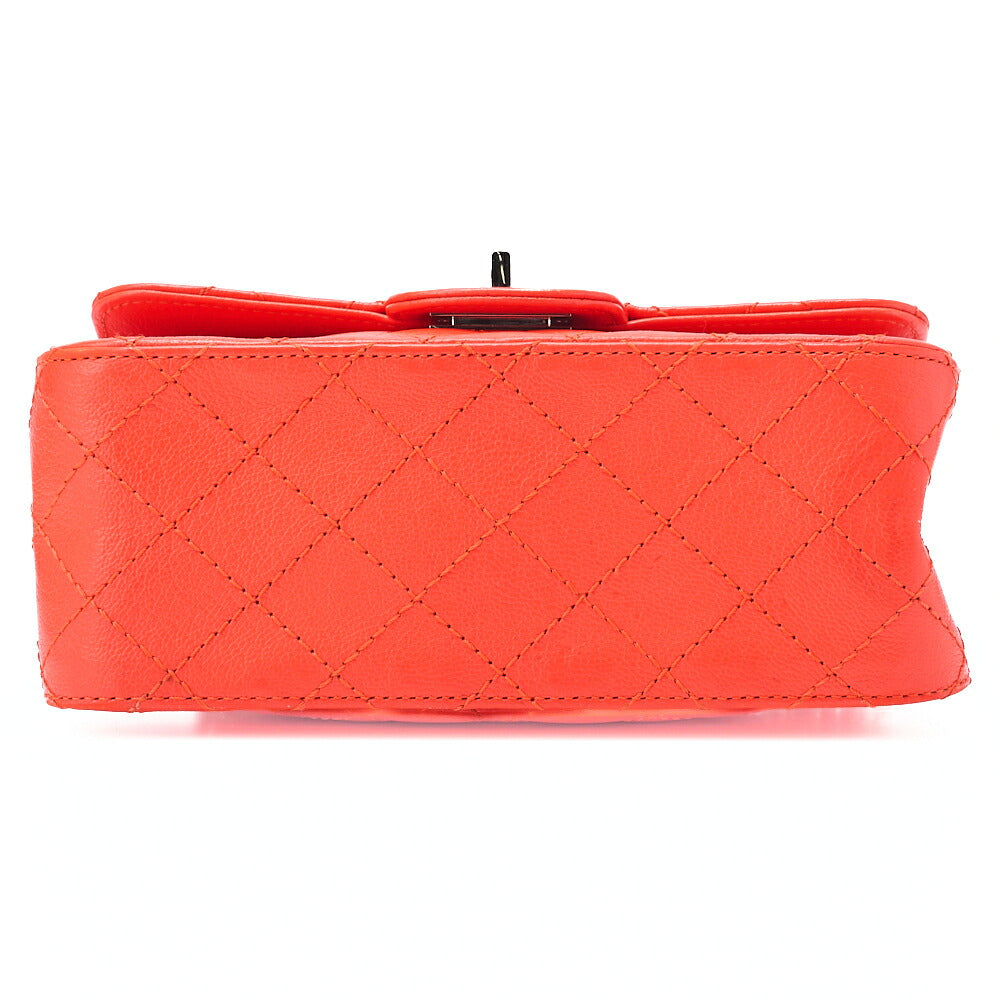 CHANEL Matelasse 2.55 Lock Single Chain Shoulder Bag Caviar Skin Orange Silver-Tone Hardware, Pre-Owned