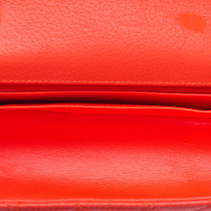 CHANEL Matelasse 2.55 Lock Single Chain Shoulder Bag Caviar Skin Orange Silver-Tone Hardware, Pre-Owned