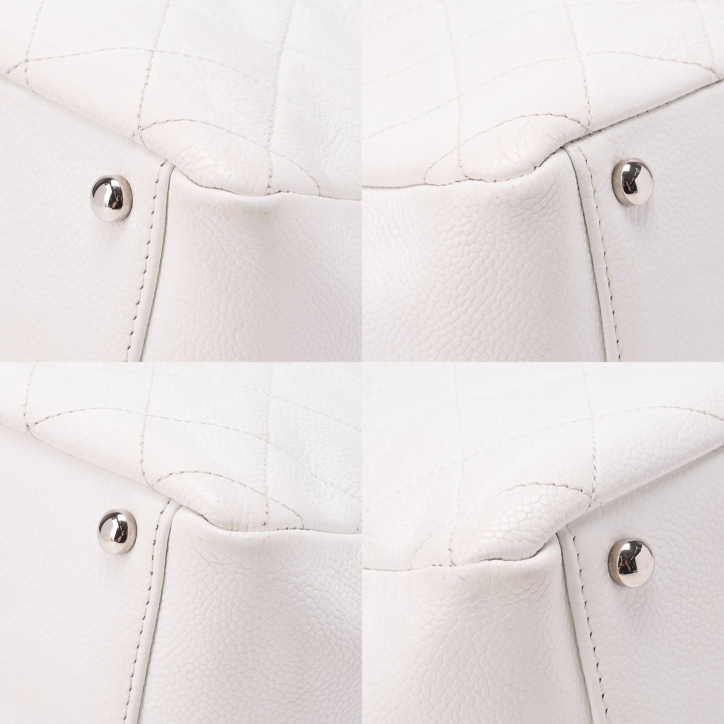 CHANEL Tote Bag Matelasse Lambskin Double Chain Shoulder PTT White Silver-Tone Hardware, Pre-Owned