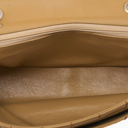 CHANEL Chain Shoulder Bag Chocolate Bar Wild Stitch Lambskin Beige Gold-Tone Hardware, Pre-Owned