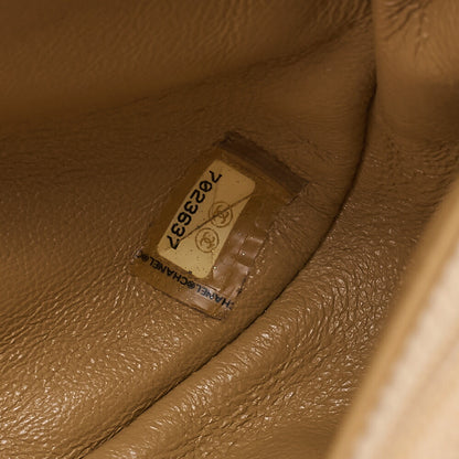 CHANEL Chain Shoulder Bag Chocolate Bar Wild Stitch Lambskin Beige Gold-Tone Hardware, Pre-Owned