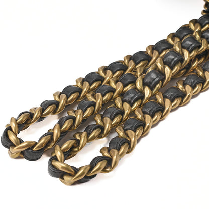 CHANEL Matelasse W Turnlock Chain Backpack Lambskin Black Gold-Tone Hardware, Pre-Owned