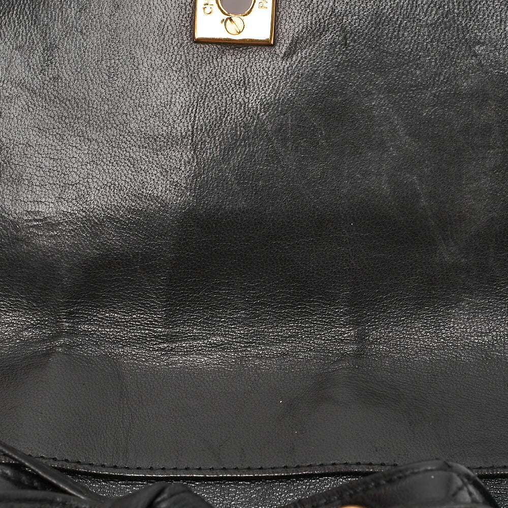 CHANEL Matelasse W Turnlock Chain Backpack Lambskin Black Gold-Tone Hardware, Pre-Owned