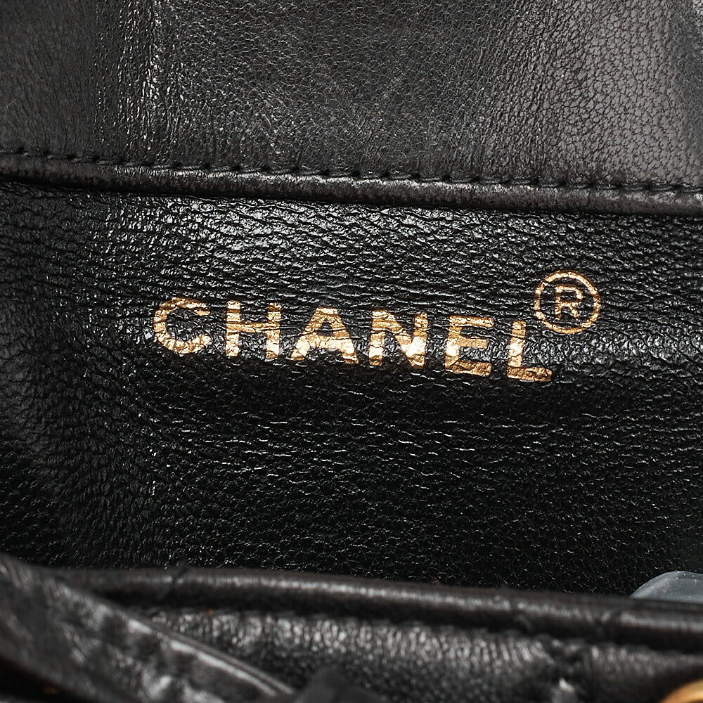 CHANEL Matelasse W Turnlock Chain Backpack Lambskin Black Gold-Tone Hardware, Pre-Owned