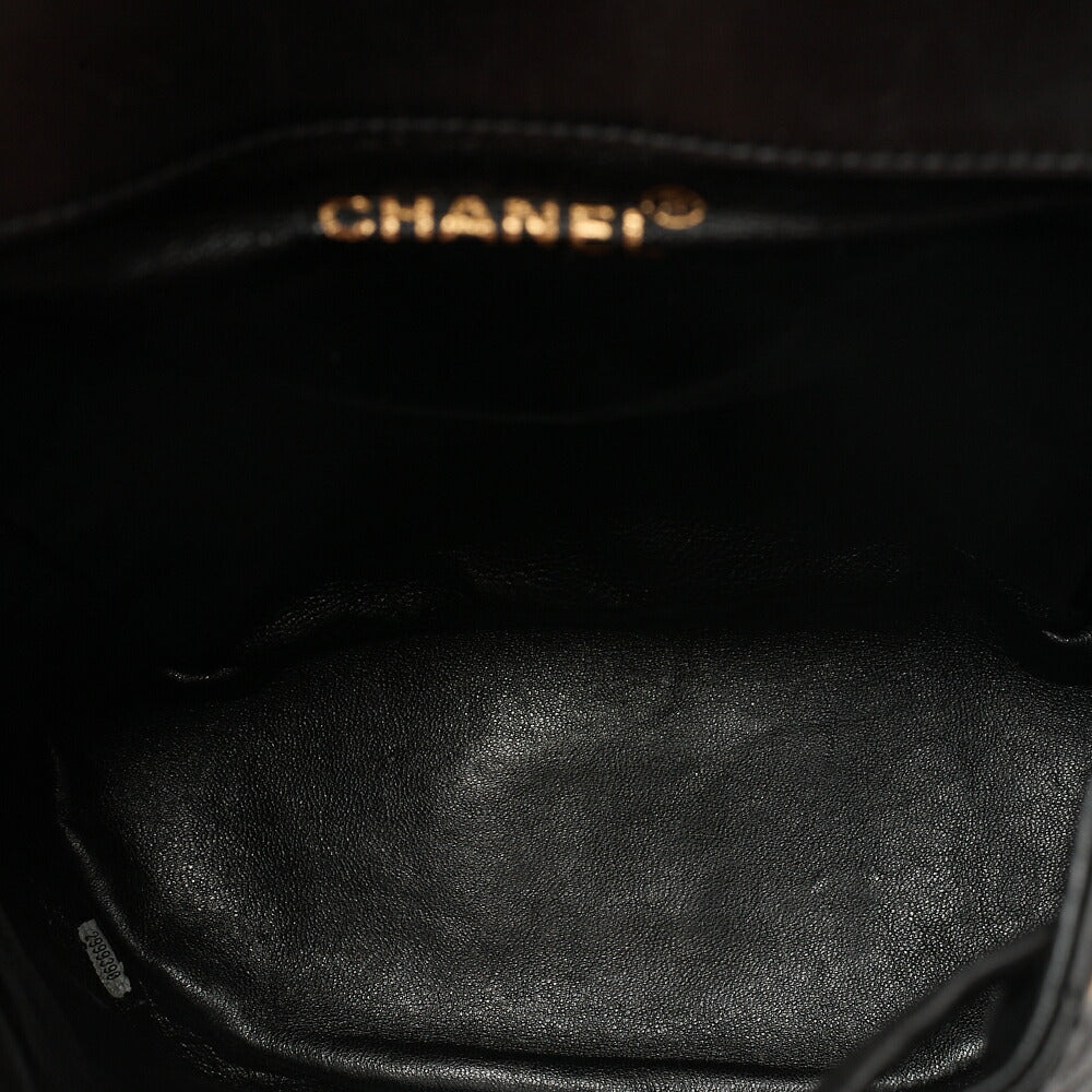 CHANEL Matelasse W Turnlock Chain Backpack Lambskin Black Gold-Tone Hardware, Pre-Owned