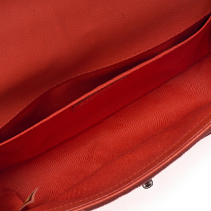 CHANEL Boy Chanel Matelasse Chain Shoulder Caviar Skin Orange Silver-Tone Hardware, Pre-Owned