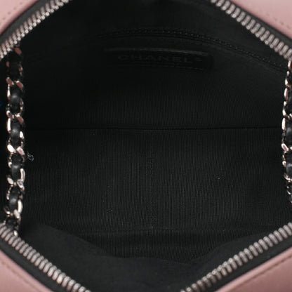 CHANEL Chain Shoulder Bag Matelasse Camera Type Lambskin Bicolor Silver-Tone Hardware, Pre-Owned