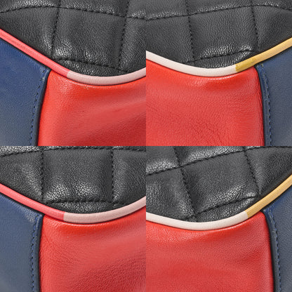 CHANEL Chain Shoulder Bag Matelasse Camera Type Lambskin Bicolor Silver-Tone Hardware, Pre-Owned