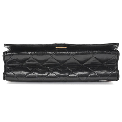 CHANEL Shoulder Bag Matelasse Coco Mark Push Lock 6-Strand Chain Shoulder Black Gold-Tone Hardware, Pre-Owned