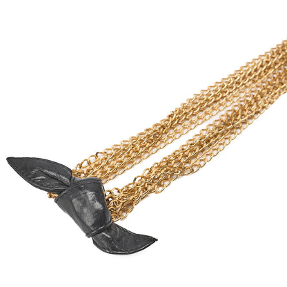 CHANEL Shoulder Bag Matelasse Coco Mark Push Lock 6-Strand Chain Shoulder Black Gold-Tone Hardware, Pre-Owned