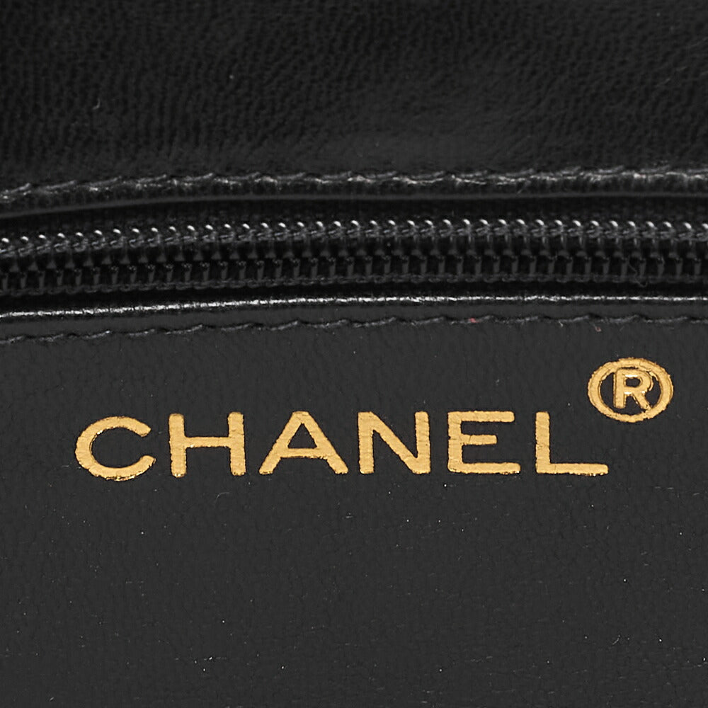 CHANEL Shoulder Bag Matelasse Coco Mark Push Lock 6-Strand Chain Shoulder Black Gold-Tone Hardware, Pre-Owned