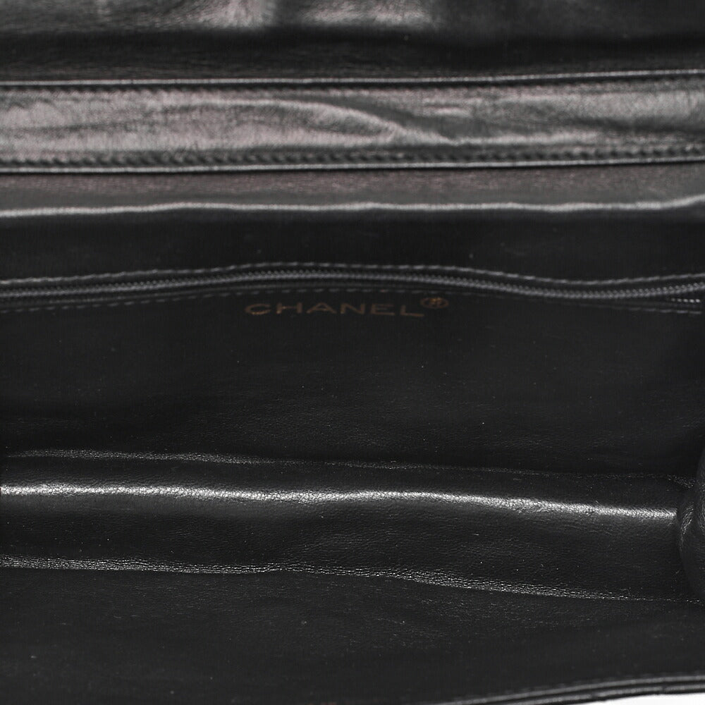 CHANEL Shoulder Bag Matelasse Coco Mark Push Lock 6-Strand Chain Shoulder Black Gold-Tone Hardware, Pre-Owned