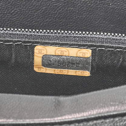 CHANEL Shoulder Bag Matelasse Coco Mark Push Lock 6-Strand Chain Shoulder Black Gold-Tone Hardware, Pre-Owned