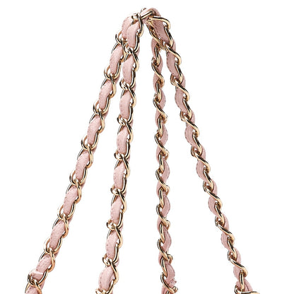 CHANEL Tote Bag Matelasse Caviar Skin Pink Double Chain Shoulder PTT Gold-Tone Hardware, Pre-Owned