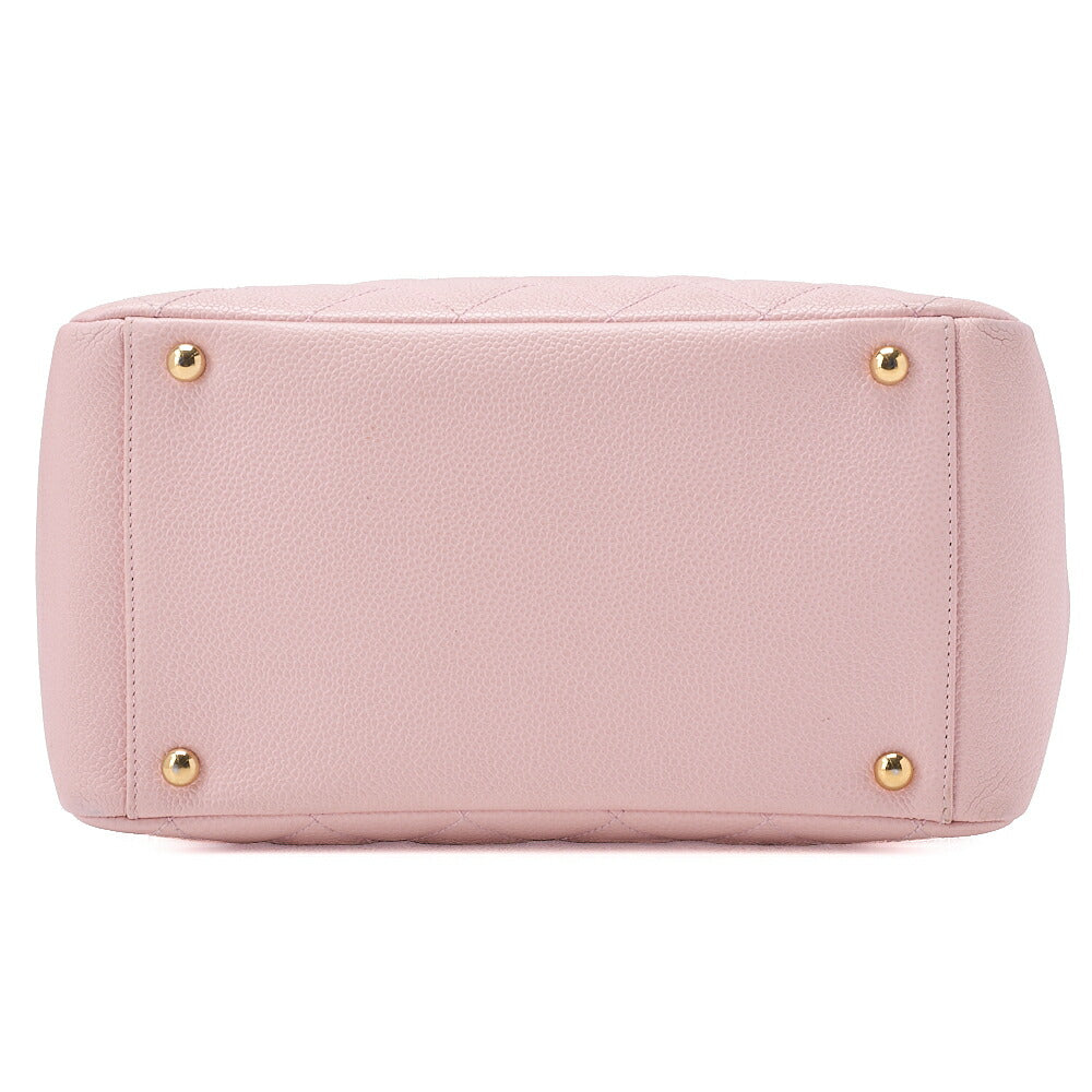 CHANEL Tote Bag Matelasse Caviar Skin Pink Double Chain Shoulder PTT Gold-Tone Hardware, Pre-Owned