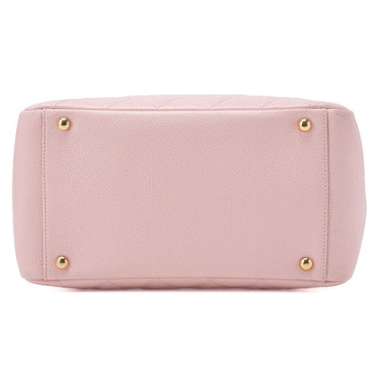 CHANEL Tote Bag Matelasse Caviar Skin Pink Double Chain Shoulder PTT Gold-Tone Hardware, Pre-Owned