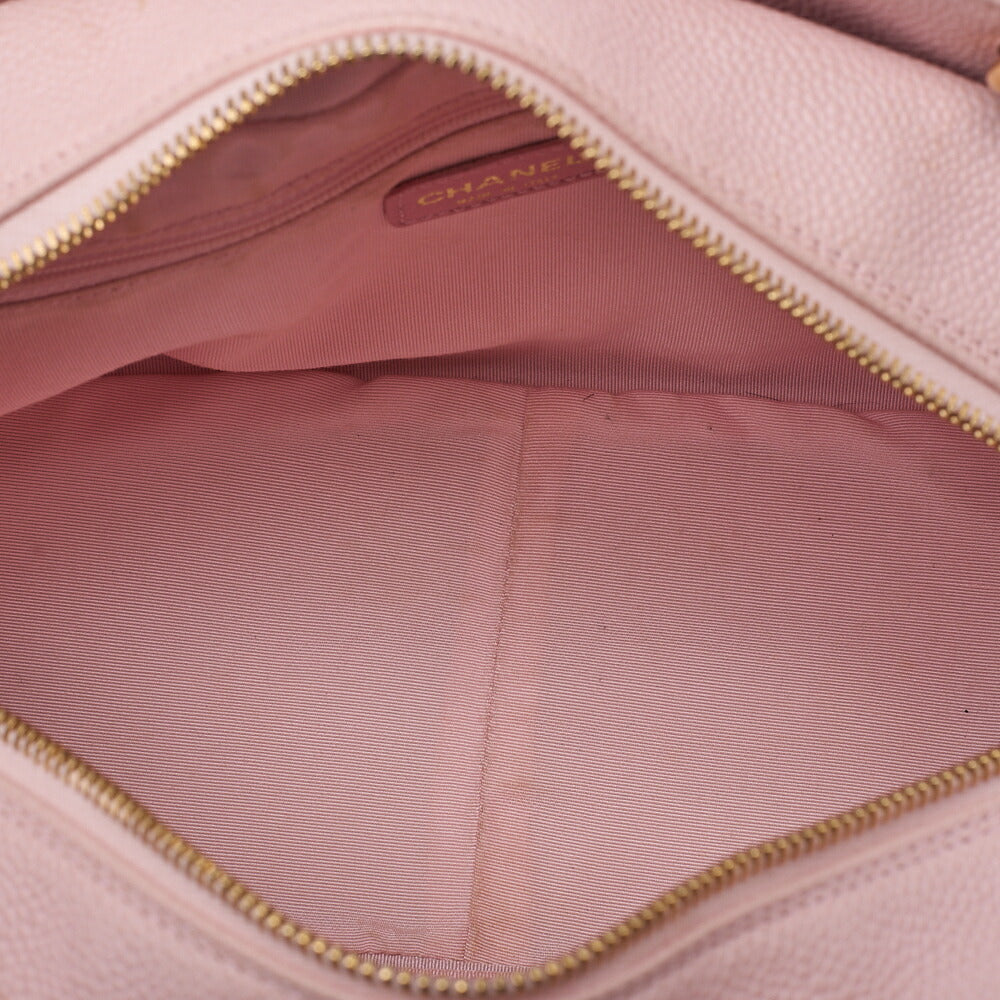 CHANEL Tote Bag Matelasse Caviar Skin Pink Double Chain Shoulder PTT Gold-Tone Hardware, Pre-Owned