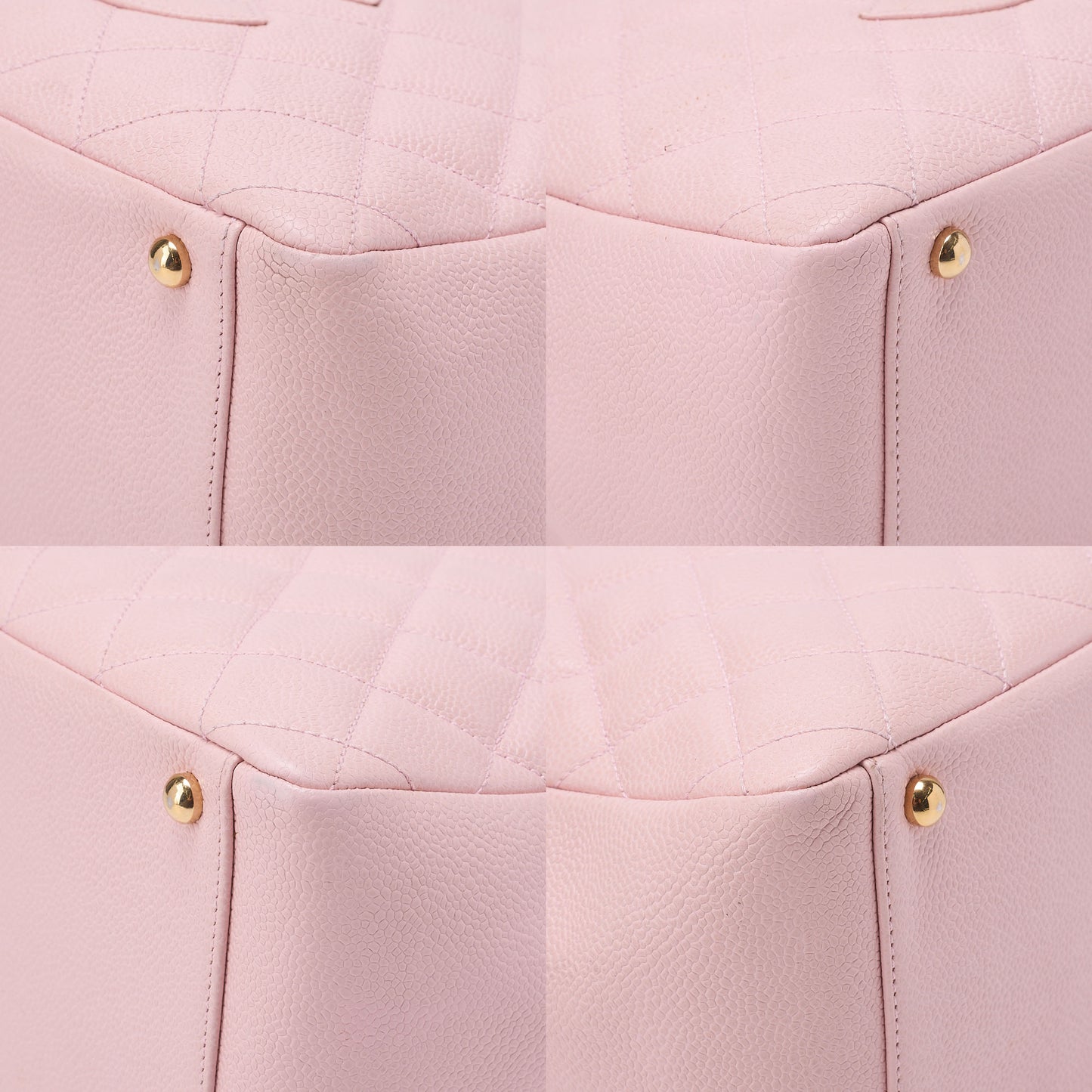 CHANEL Tote Bag Matelasse Caviar Skin Pink Double Chain Shoulder PTT Gold-Tone Hardware, Pre-Owned