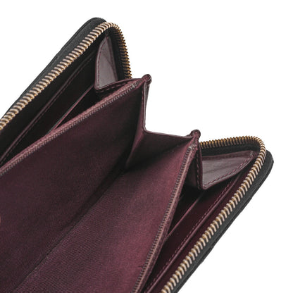 CHANEL Matelasse Round Long Wallet Caviar Skin Black Gold-Tone Hardware, Pre-Owned